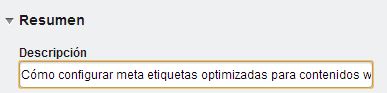 meta etiqueta description específica para contenidos en Liferay