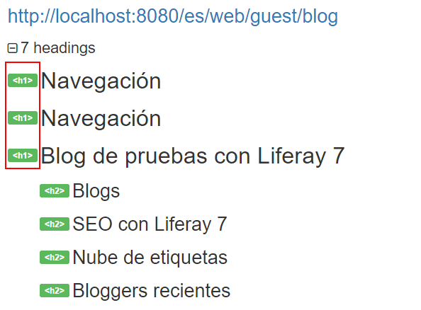 Encabezados de la home del blog en Liferay 7